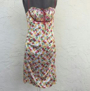 Rare Betsey Johnson 🍓 Strawberry pinup dress sz 2